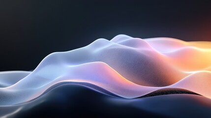 Poster - Ethereal Waves of Light: A Surreal Digital Landscape with Fluid Transitions of Color and Form, Ideal for Use in Technology, Art, or Abstract Themes in Creative Projects