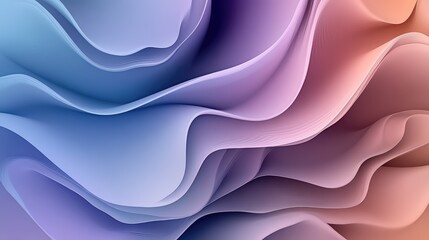 Poster - Abstract Waves of Colorful Soft Textures Flowing Seamlessly in a Gradient of Blue, Purple, and Coral Hues for Sophisticated Visual Backgrounds in Design Projects
