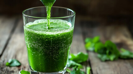 Poster - Green juice poured into a glass