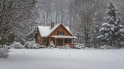 Poster - House in the snow