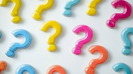 Aufkleber - Colorful question marks on a white background