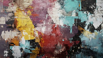 Poster - Combine the rough texture of an urban wall with graffiti elements to create a unique, street inspired canvas texture