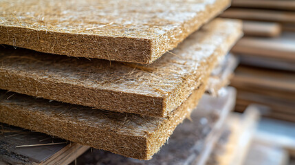 Aufkleber - Pressed hemp fiber panels for thermal insulation, environmentally friendly raw materials for construction