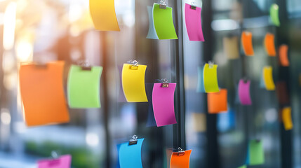 Poster - Creative brainstorming with colorful glass stickers