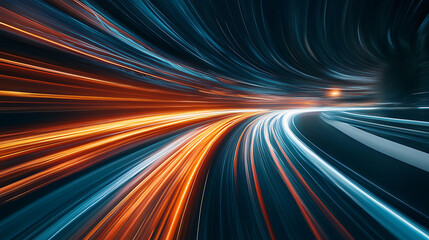 Poster - Abstract long exposure dynamic speed light trails background