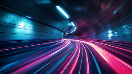 Aufkleber - Abstract long exposure dynamic speed light trails background