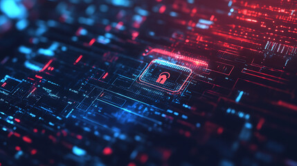 Poster - Cyber security, data protection, business technology privacy concept with empty place