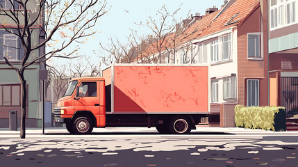 Aufkleber - Delivery truck concept, illustration