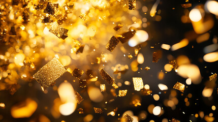 Poster - Develop posters or promotional materials for award ceremonies, film festivals, or recognition events using a golden confetti background to symbolize achievement and success
