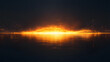 © IA Tuga - Glowing Orange Horizon with Sparkling Lights Over Calm Ocean for Mystical Night Seascape Illustration