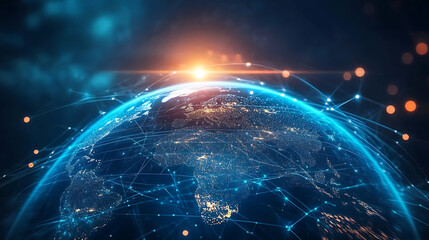 Aufkleber - Active world trade, world market, global electronics market