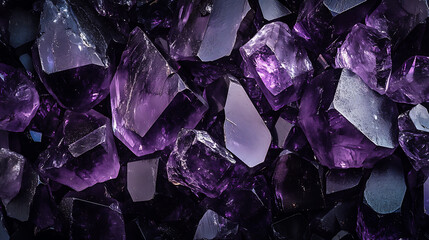 Poster - Amethyst black diamond texture background