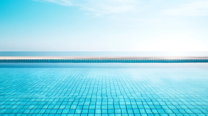 Poster - Empty poolside surface with summer travel hotel swimming pool background
