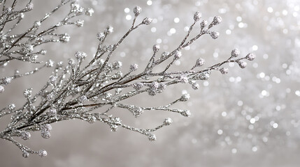Poster - Silver glitter branch banner