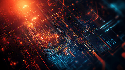 Aufkleber - An electro engineering background with grid lines and electronics symbols