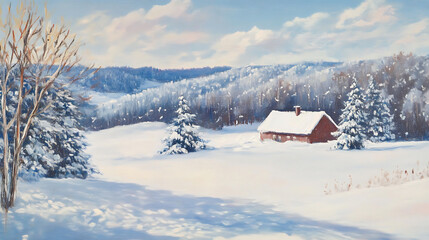 Poster - Snowy winter landscape
