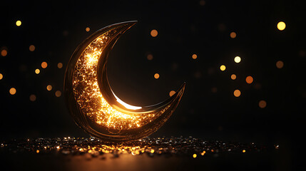 Poster - Arabic calligraphy of ramadan kareem, illuminated arabic lamp on background, 3d render