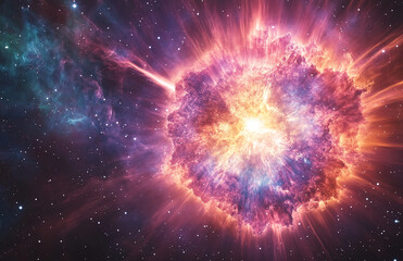 Poster - Explore the cosmic beauty of a nebula universe galaxy space stars colorful celestial background wallpaper image