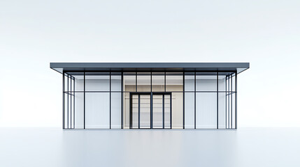 Poster - Front view of wardrobe building with white background