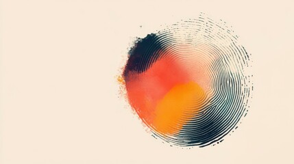 Poster - Abstract fingerprint artwork: unique identity concept on minimalist background.