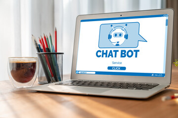 Poster - chatbot software application for modish online business that automatically reply to customer questio