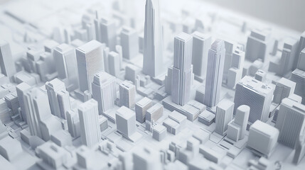 Aufkleber - The blueprint showed skyscrapers, construction concept, 3d illustration