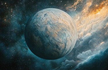 Poster - Planet landscape space wallpaper cosmic fantasy celestial nebula galaxy exploration universe art scenic