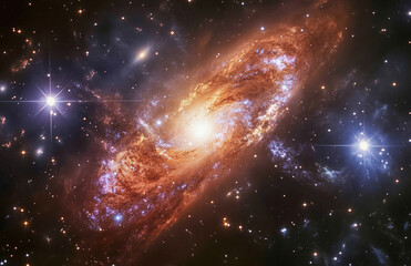 Poster - Galaxy space nebula universe stars cosmos astronomy outer space celestial bodies exploration deep space view