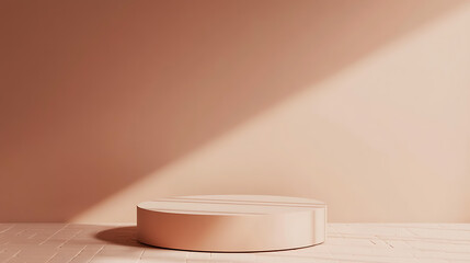 Aufkleber - Minimal podium product display stand, pedestal studio brick color background