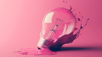 Aufkleber - Unique creative idea concept with lightbulb made out of paint, illustration