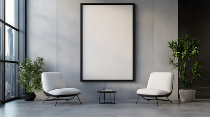 Poster - Blank poster on the wall in modern room