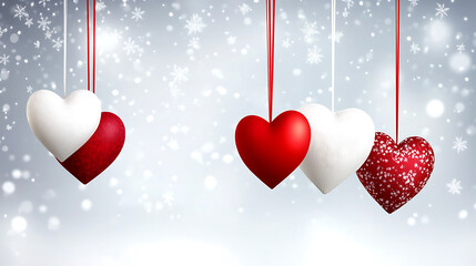 Poster - Valentine's day background with hearts