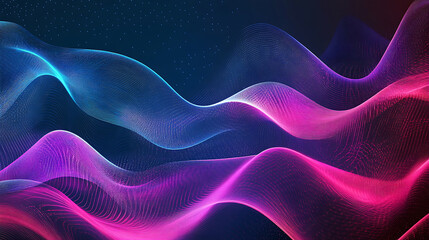 Poster - Blue and pink technology waves abstract background