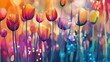 © Alice - A field of tulips bathed in sunlight