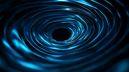 Poster - Blue swirls in the form of a funnel on a dark background 3d illustration