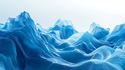 Leinwandbilder - Blue wind waves effect, 3d illustration