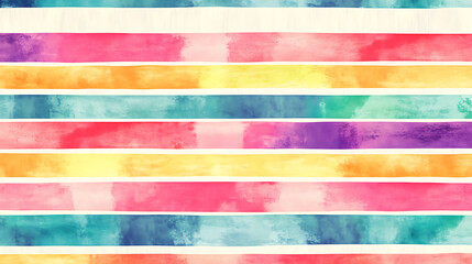 Aufkleber - Watercolor stripe pattern in vibrant colors on a transparent background