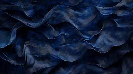 Aufkleber - Navy blue abstract wavy background