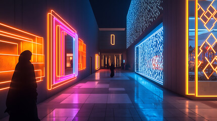 Aufkleber - Neon line project, saudi arabia