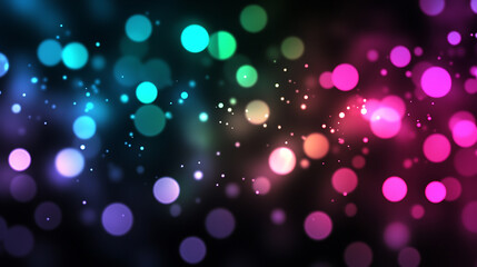 Poster - Black background with light pink, purple, blue and green lights