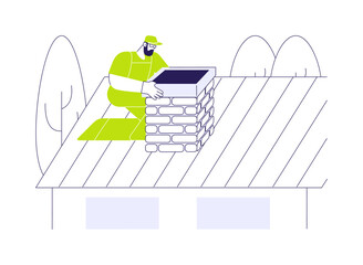 Poster - chimney inspection abstract concept vector illustration.