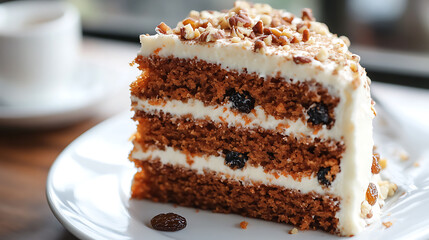 Aufkleber - Carrot cake moist, made with grated carrots, spices, nuts and raisins