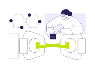 Poster - testing nanomaterials abstract concept vector illustration.