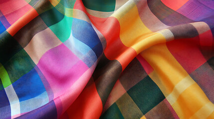 Poster - Colorful plaid print with checks