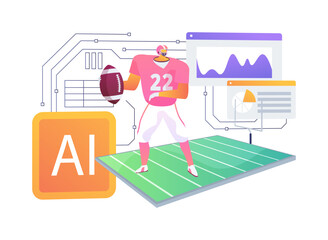 Poster - ai-powered game simulations abstract concept vector illustration.
