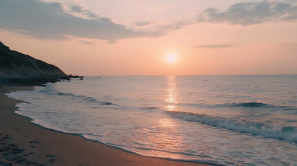 Poster - soft pink sky at sunset calmness atmospheric photo footage for tiktok, instagram, reels, shorts