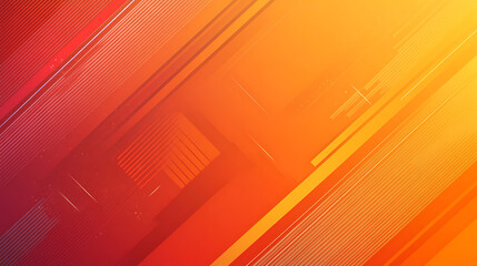 Aufkleber - Vibrant orange gradient background with diagonal geometric patterns