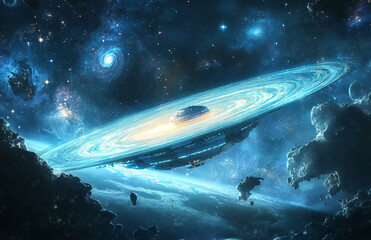 Poster - Galaxy wallpaper background space nebula cosmic art celestial exploration outer space universe stars light 10k