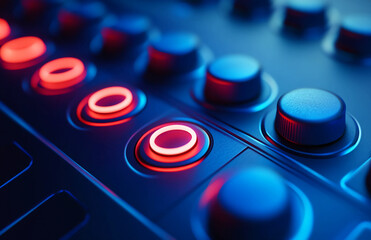 Poster - Audio mixer soundboard music production dj equipment recording studio console interface technology device
