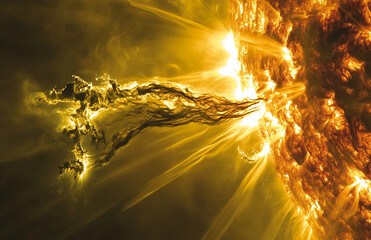 Poster - Sun solar flare coronal mass ejection plasma astronomy astrophysics space weather event illustration 100k